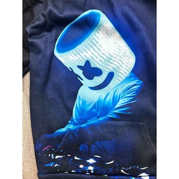 Vintage Long Sleeves Pullover Hoodie Men's Size Large Black - Picture 2 of 6